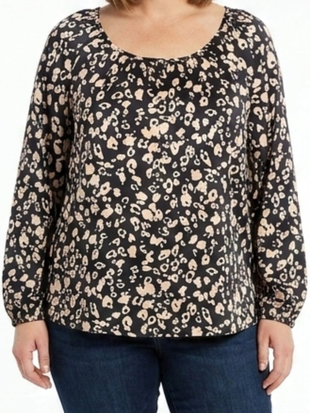 Ann Taylor Factory Animal Print Pull On Blouse- Sz. XL